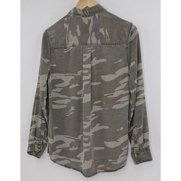 Express Womens Roll Tab Button Up Lyocell Boyfriend Shirt Sz Sm, Preppy, Western - Picture 2 of 10